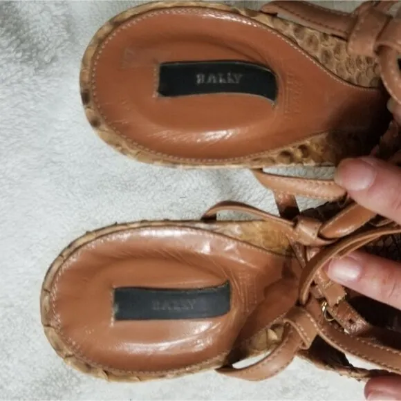 Bally snake skin heels