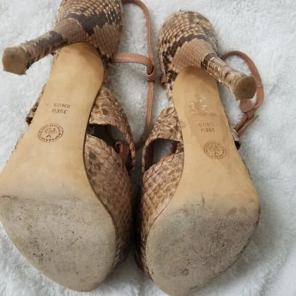 Bally snake skin heels