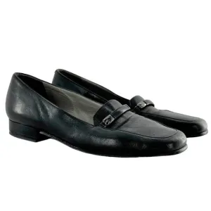 BALLY Talbala Black Leather Low Heel Loafers Size 4.5 M Shoes Career Office