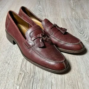 Bally Tassel Brown Slip On Loafer Dress Shoes  Size 11 Narrow Quiet luxury