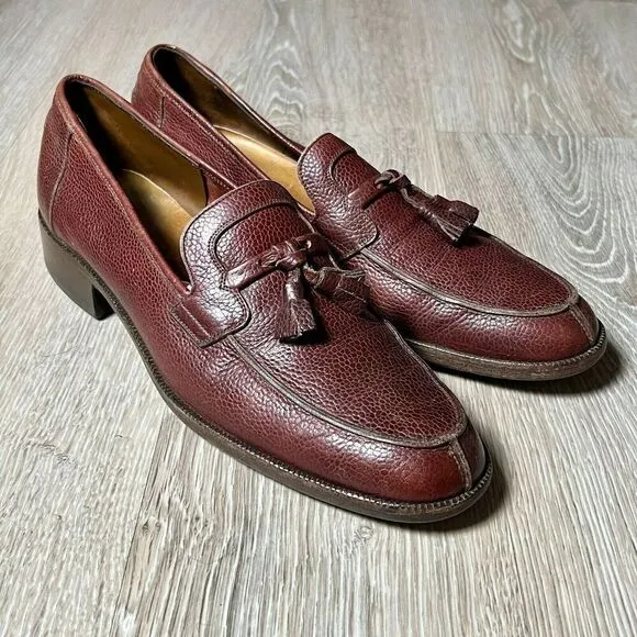 Bally Tassel Brown Slip On Loafer Dress Shoes  Size 11 Narrow Quiet luxury