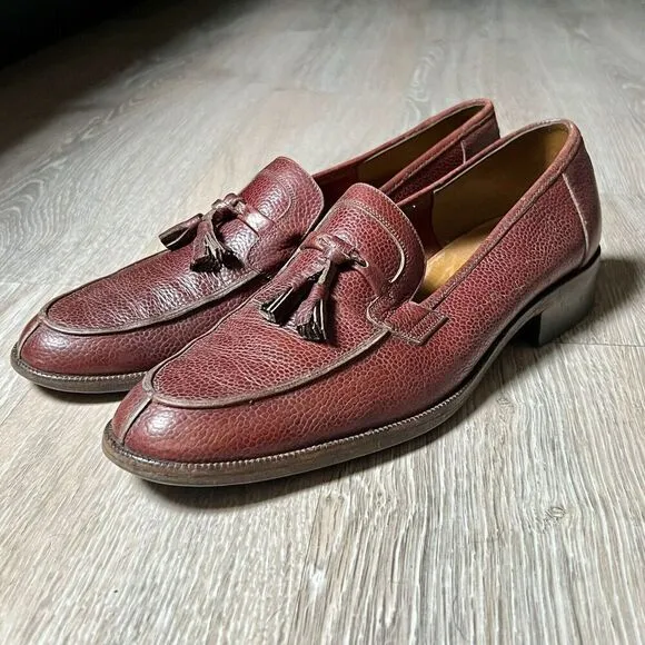Bally Tassel Brown Slip On Loafer Dress Shoes  Size 11 Narrow Quiet luxury