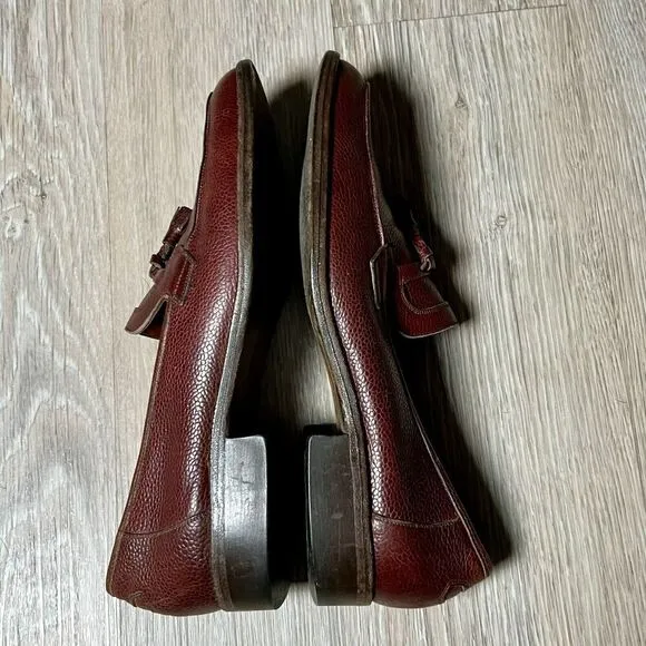 Bally Tassel Brown Slip On Loafer Dress Shoes  Size 11 Narrow Quiet luxury