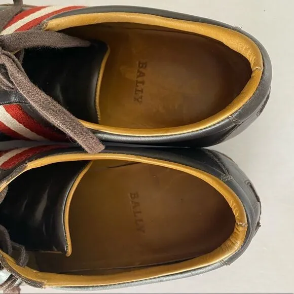 BALLY Unisex Leather Sneakers with Leather Lining Size 6 1/2 Men or 8 Women