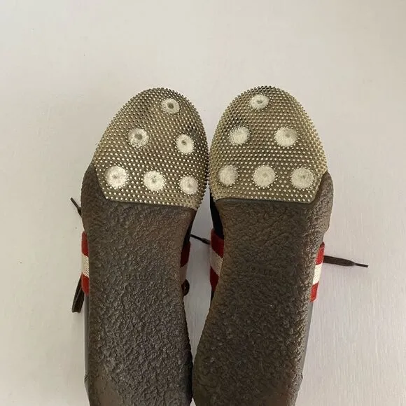 BALLY Unisex Leather Sneakers with Leather Lining Size 6 1/2 Men or 8 Women