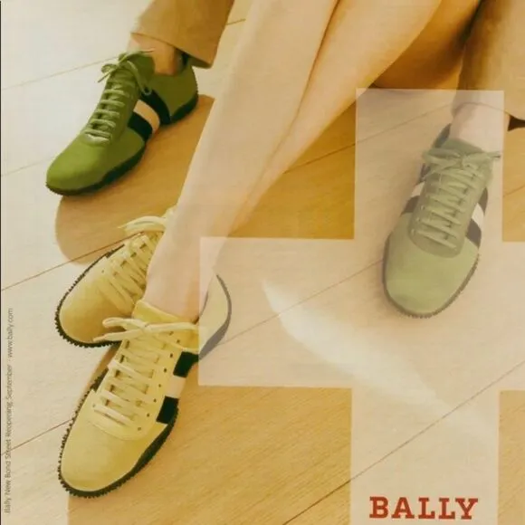 BALLY Unisex Leather Sneakers with Leather Lining Size 6 1/2 Men or 8 Women