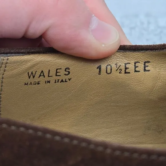 Bally Wales Brown Suede Medallion Monk Strap Loafer Dress Shoes Mens 10.5 EEE