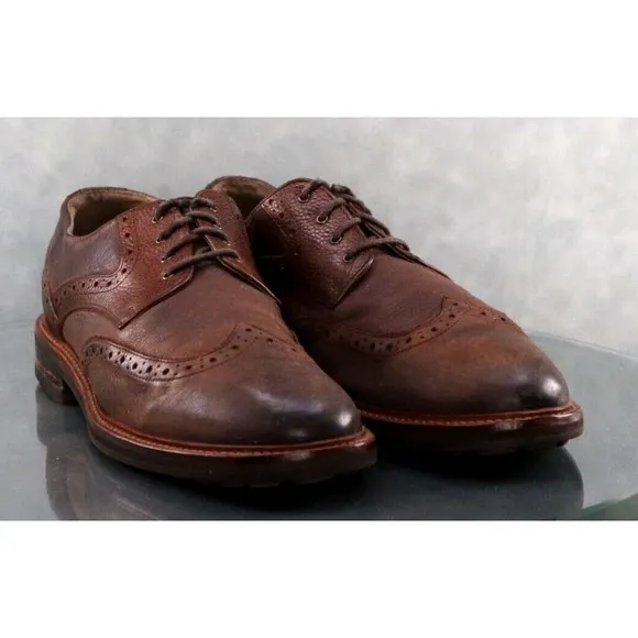 Banana Republic Men's Wingtip Brogue Dress Shoes Size 9 Leather Brown