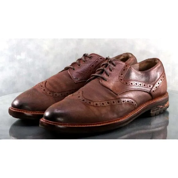 Banana Republic Men's Wingtip Brogue Dress Shoes Size 9 Leather Brown