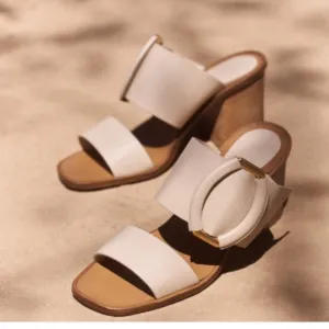 Banana Republic Ravello Italian leather mid heel sandal