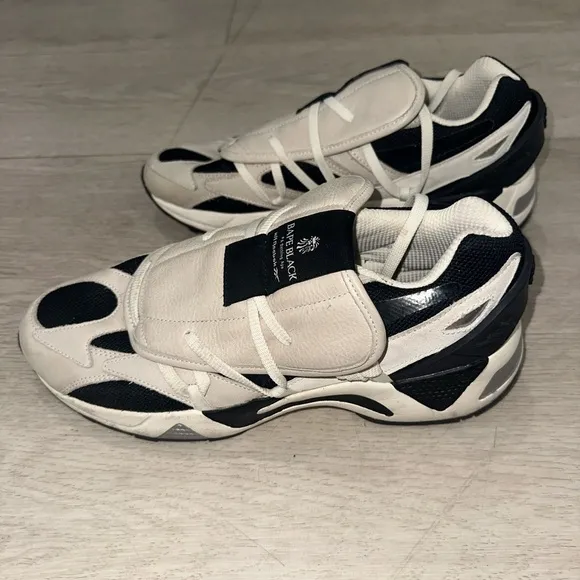 Bape Black X Reebok Aztreck Black and White Sneakers