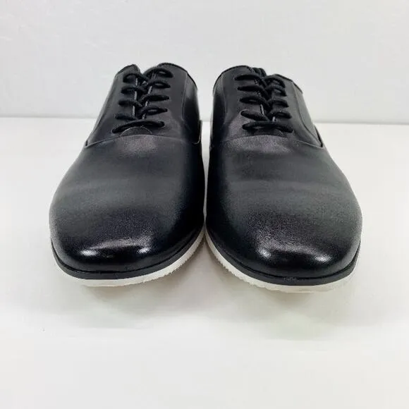 Bar III Warner Black Leather Upper Plain Toe Oxford Casual Dress Shoes Mens 8.5M