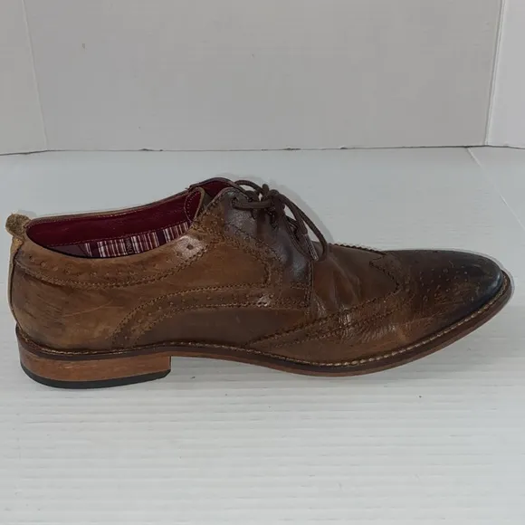 Base London Leather Oxfords Brown Size EU 42 US Size 9 Motif Dress Shoes