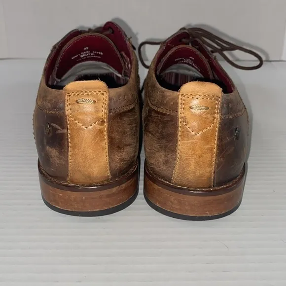 Base London Leather Oxfords Brown Size EU 42 US Size 9 Motif Dress Shoes