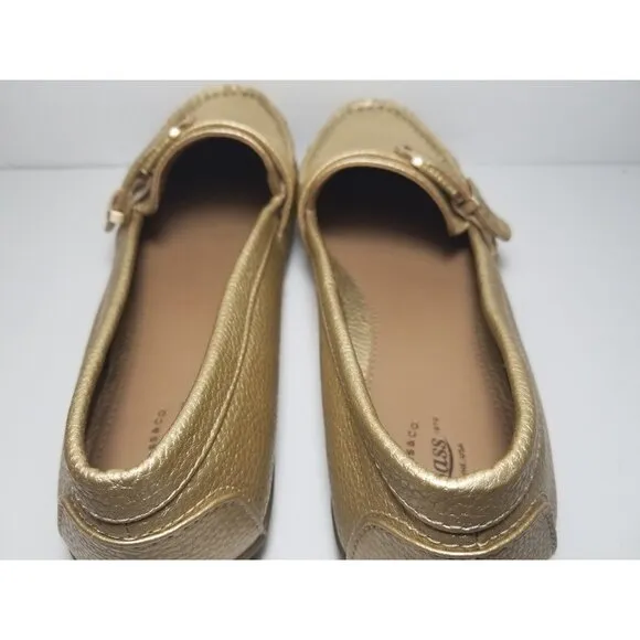 Bass Betsy loafers gold size 7.5 M buckle accent