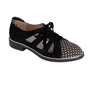 BeautiFeel Women's  41 Tera Black Oxford Shoes Suede Leather Velvet NO Insoles