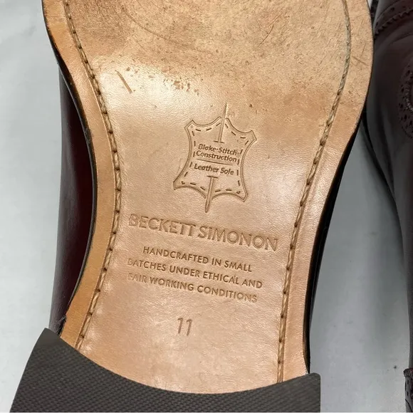 Beckett Simonon Men's Durant Cap Toe Lace Up Oxford Oak Brown Dress Shoes Sz 11