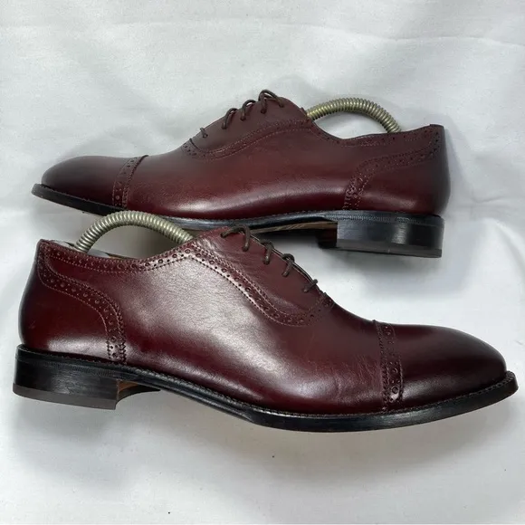 Beckett Simonon Men's Durant Cap Toe Lace Up Oxford Oak Brown Dress Shoes Sz 11