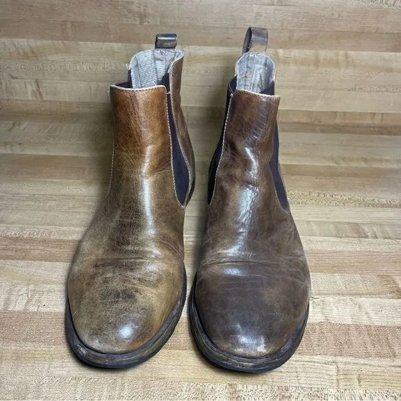 Bed Stu Mens Chelsea Boots Shoes Size 12 Brown Leather Pull On Ankle Casual