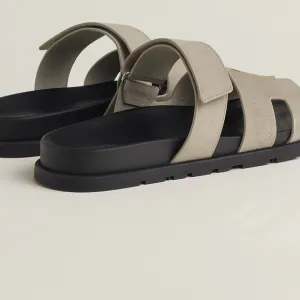 Beige and Black Sandals