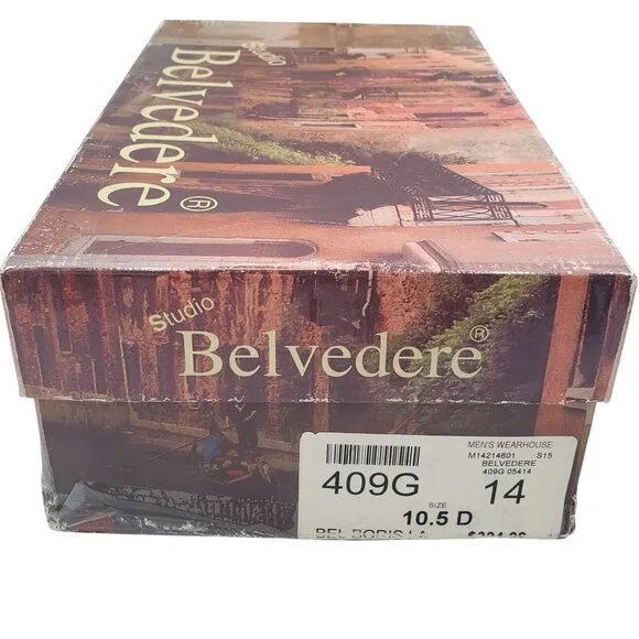 Belvedere Men size 10.5 Genuine Ostrich Black White Spectator Oxford dress shoes
