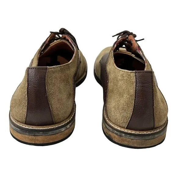 Ben Sherman 12 British Brown Leather Lace Up Suede Oxford Dress Shoes