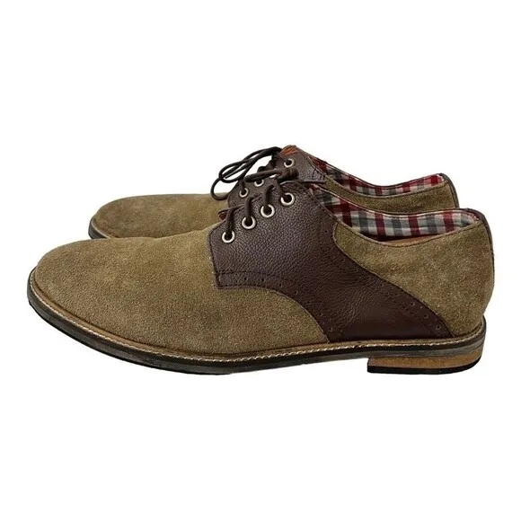 Ben Sherman 12 British Brown Leather Lace Up Suede Oxford Dress Shoes