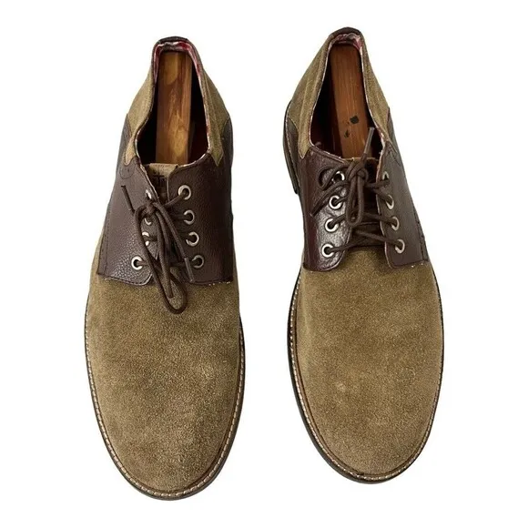 Ben Sherman 12 British Brown Leather Lace Up Suede Oxford Dress Shoes
