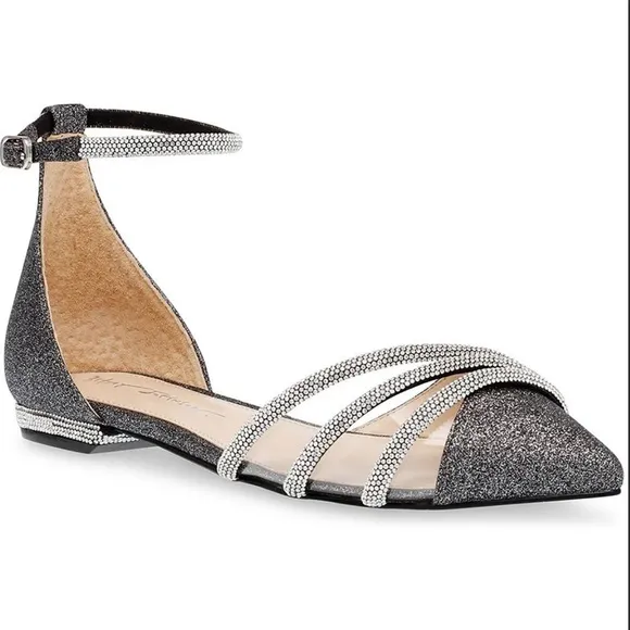 Betsey Johnson Rhinestone Glitter Flats