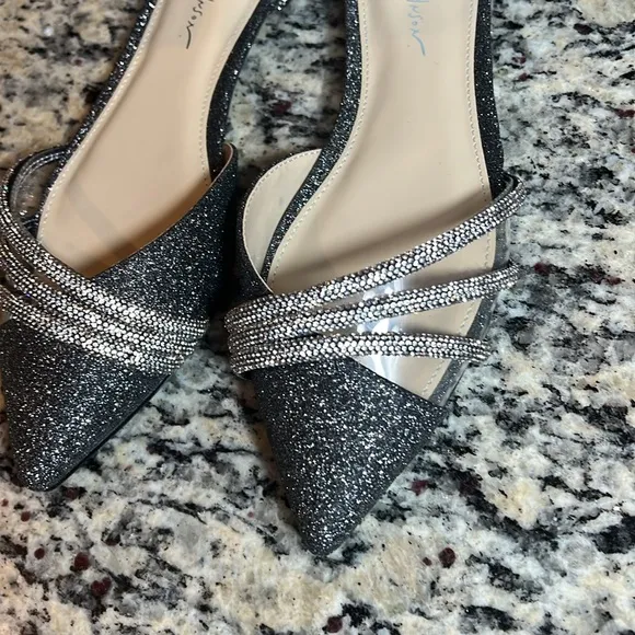 Betsey Johnson Rhinestone Glitter Flats