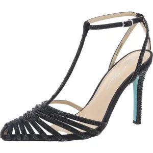 Betsey Johnson Womens SBALI Black Embellished Pointed Toe Heels Shoes New
