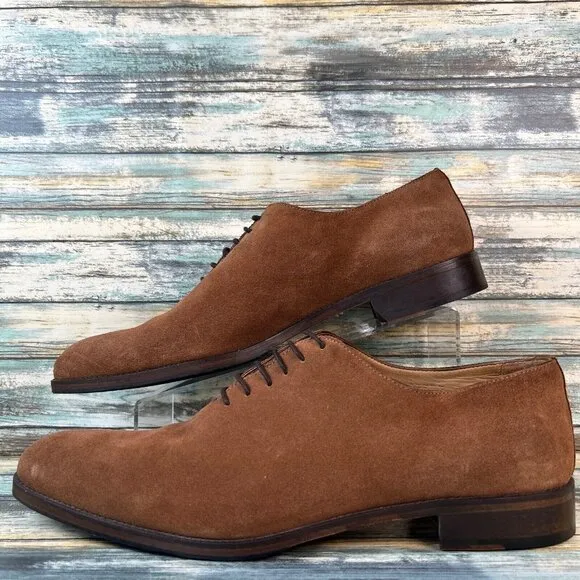 Bexley Peter Oxford Dress Shoes Mens 13/47 Brown Suede Plain Toe All Leather