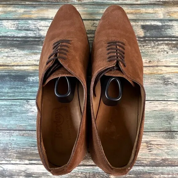 Bexley Peter Oxford Dress Shoes Mens 13/47 Brown Suede Plain Toe All Leather