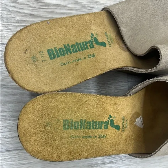 BioNatura Wedge Sandals Tan Slip On Preppy Comfort