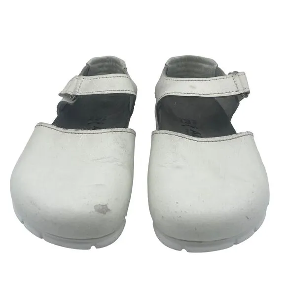 Birkenstock ALPRO White Leather Mary Jane Clog Sandals Made in Germany L 11-M 9