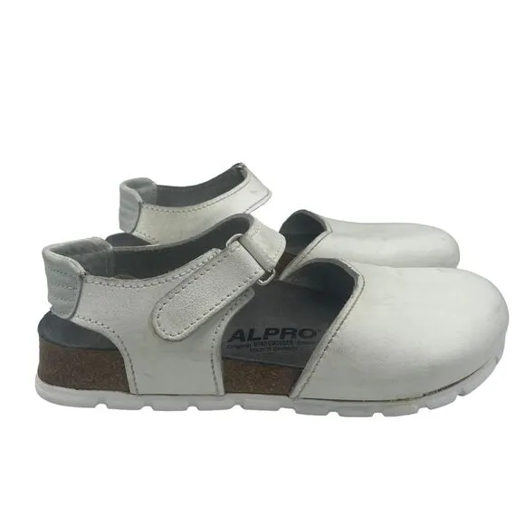 Birkenstock ALPRO White Leather Mary Jane Clog Sandals Made in Germany L 11-M 9