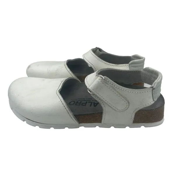 Birkenstock ALPRO White Leather Mary Jane Clog Sandals Made in Germany L 11-M 9