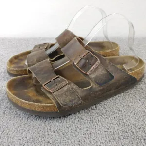 Birkenstock Arizona Habana Dark Brown Oiled Leather Sandals Mens Size 41 EU Shoe