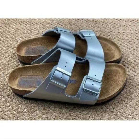 Birkenstock Arizona sandals in silver