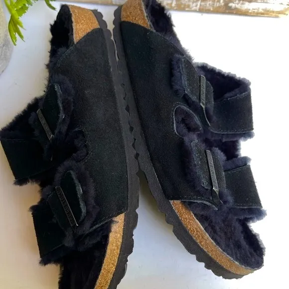 BIRKENSTOCK Arizona shearling fur black EU 38 US 7 - 7.5 Women