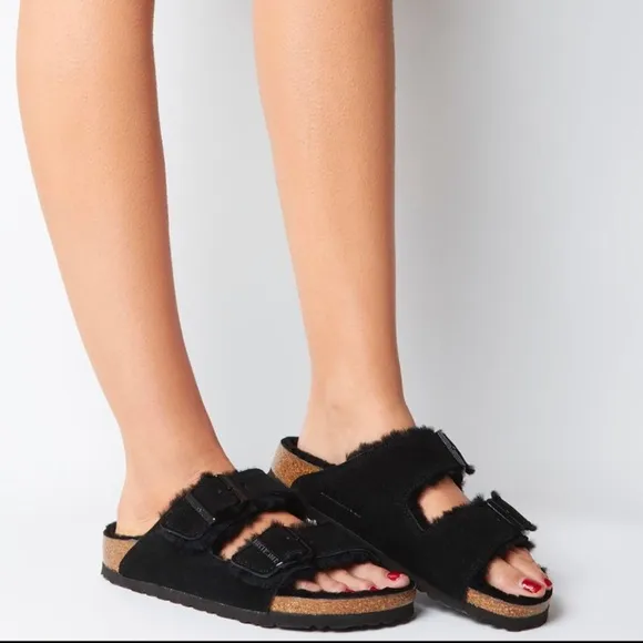 BIRKENSTOCK Arizona shearling fur black EU 38 US 7 - 7.5 Women