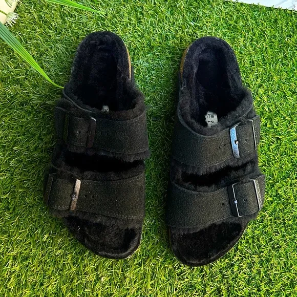 BIRKENSTOCK Arizona shearling fur black EU 38 US 7 - 7.5 Women