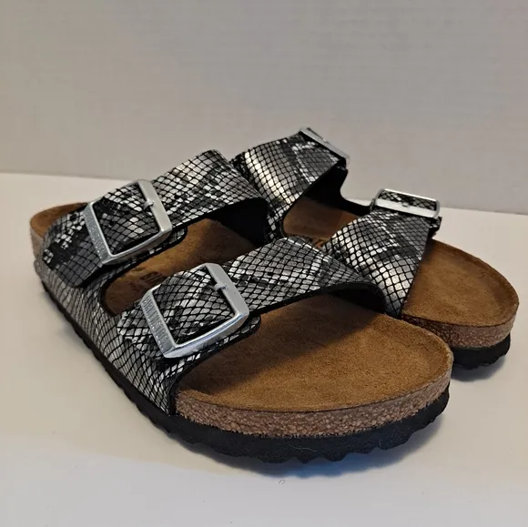 Birkenstock Arizona Snakeskin Pattern Sandals Size EU 38