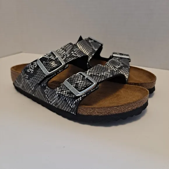 Birkenstock Arizona Snakeskin Pattern Sandals Size EU 38