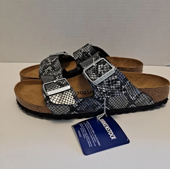 Birkenstock Arizona Snakeskin Pattern Sandals Size EU 38