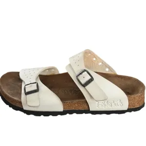 Birkenstock Birkies Freeport White Perforated Slip On Buckle Sandals 38 US 7