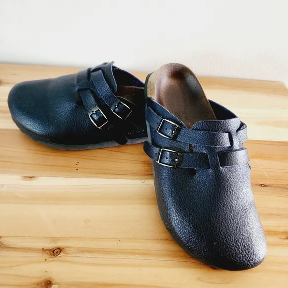 Birkenstock Birki’s Camden Black Double Buckle Clog Sandals