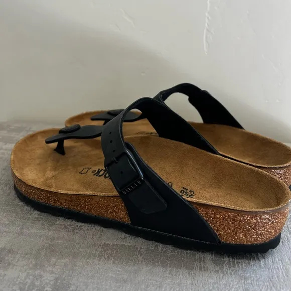 BIRKENSTOCK  Gizeh Birko-Flor Black Sandals Women’s Size 39