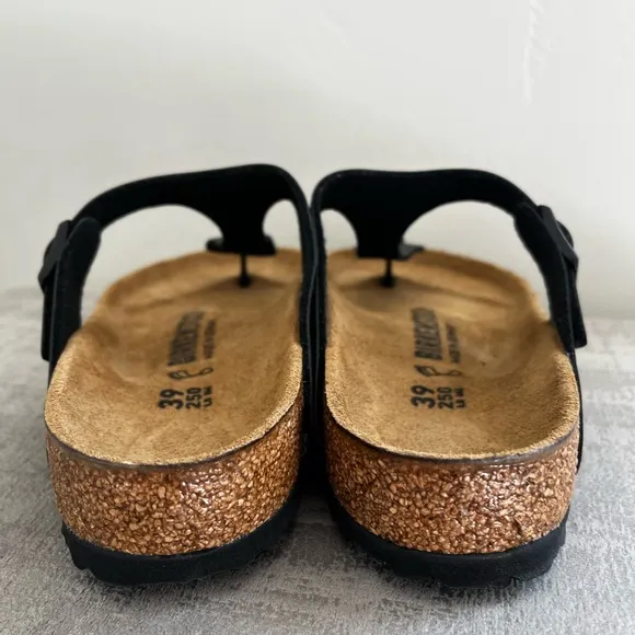 BIRKENSTOCK  Gizeh Birko-Flor Black Sandals Women’s Size 39