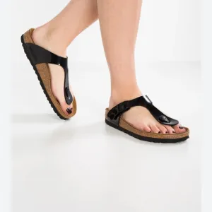 BIRKENSTOCK  Gizeh Birko-Flor Black Sandals Women’s Size 39